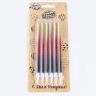 УЦЕНКА Свечи в торт «Ройс. Градиент», 6 шт., высокие, 13 см, чёрный, бордовый, золотой - Фото 3