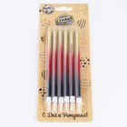 УЦЕНКА Свечи в торт «Ройс. Градиент», 6 шт., высокие, 13 см, чёрный, бордовый, золотой - Фото 5