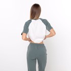 Комплект женский «Wake up» (футболка/бриджи), цвет серо-зелёный, размер 58 9488375