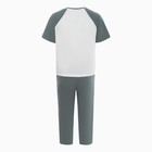 Комплект женский «Wake up» (футболка/бриджи), цвет серо-зелёный, размер 58 9488375