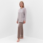 Комплект женский «Сердце» (лонгслив, брюки), цвет светло-серый, размер 54 - фото 50974647