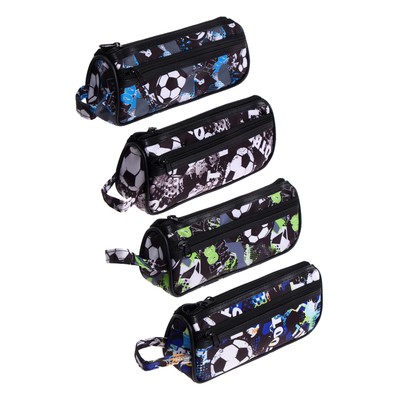 Пенал школьный на молнии Calligrata «Футбол», 2 отделения, МИКС