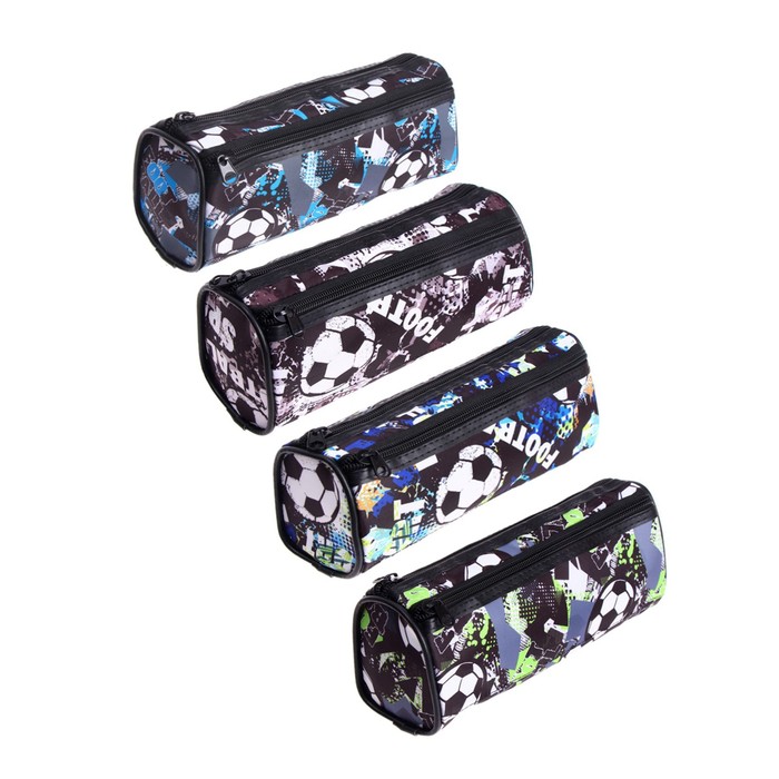 Пенал-тубус школьный Calligrata «Футбол», на молнии, 2 отделения, МИКС - Фото 1