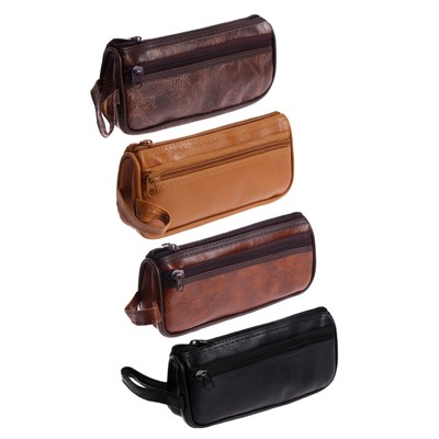 Пенал школьный на молнии Calligrata, 2 отделения, искусственная кожа, МИКС