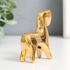 Сувенир керамика "Лошадка с опущенной головой" золото 2,5х6,5х7 см - Фото 4