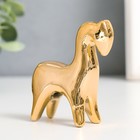 Сувенир керамика "Лошадка с опущенной головой" золото 2,5х6,5х7 см - фото 6869915