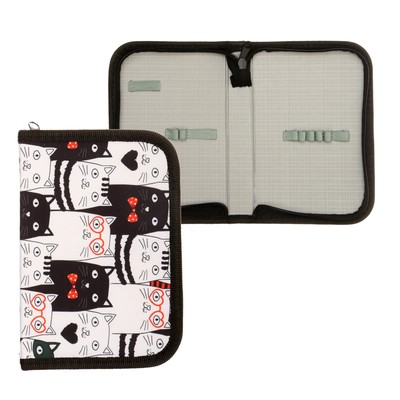 Пенал школьный на молнии 13×19.5 см «Котики» ткань, 1 секция