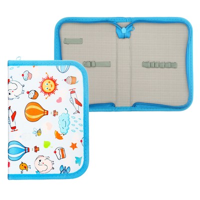 Пенал школьный Calligrata «Небо», 13×19.5 см, 1 секция, на молнии, ткань, бело-голубой