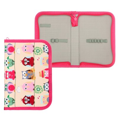 Пенал школьный «Совы», 13×19.5 см, 1 секция, на молнии, ткань