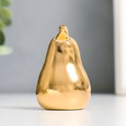 Сувенир керамика "Груша" золото 3,4х3,4х5,5 см - фото 6870083