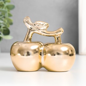 Сувенир керамика "Два яблочка" золото 10х5,5х8,5 см