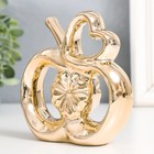 Сувенир керамика "Яблоко с цветком и сердцем" золото 13х6х15 см - Фото 2