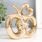 Сувенир керамика "Яблоко с цветком и сердцем" золото 13х6х15 см - Фото 3