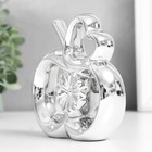 Сувенир керамика "Яблоко с цветком и сердцем" серебро 13х6х15 см - Фото 2