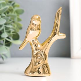 Сувенир керамика 'Воробушек на дереве' золото 7,5х3,7х10,5 см