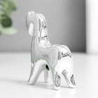 Сувенир керамика "Лошадка с опущенной головой" серебро 2,5х6,5х7 см - Фото 3
