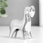 Сувенир керамика "Лошадка с опущенной головой" серебро 2,5х6,5х7 см - Фото 6