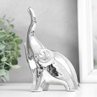 Сувенир керамика "Слон - хобот вверх" серебро 8х5,3х14 см - фото 3139965