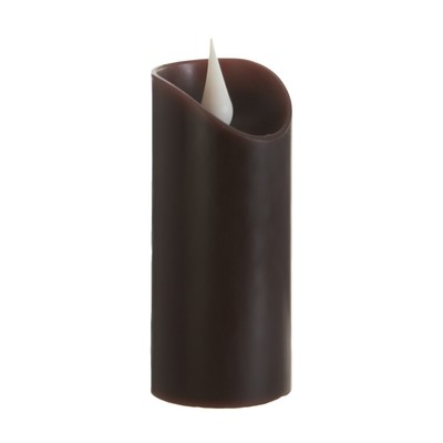 Светодиодная свеча, ночник LED RISALUX «Тёмная», 1 Вт, от батареек 2×АА, венге, 5×5×12 см