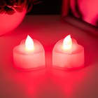 Ночник "Сердце свеча" LED 1Вт от батареек 3хLR44 красный 3,5х4х2см - Фото 3