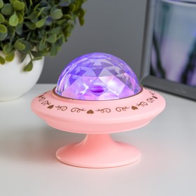 Ночник-проектор "Фьюжн" LED 3хLR44 диско, розовый 12х12х10 см RISALUX