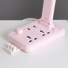 Настольная лампа «Эра» LED 8 Вт 3000К-6000К диммер 2 розетки 2хUSB2.0 розовый 10×28×33 см RISALUX 946 - Фото 5