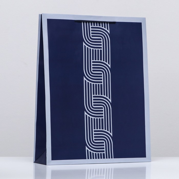 Пакет подарочный Деловые Линии синий, 33 х 42,5 х 10 см