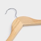 Плечики - вешалки для брюк и юбок Доляна, 45×27 см, 3 шт., с зажимами, сорт С, широкие плечики, дерево - Фото 4