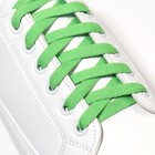 Шнурки для обуви, пара, плоские, 8 мм, 120 см, цвет зелёный - фото 10393517