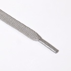 Шнурки для обуви, пара, плоские, 8 мм, 120 см, серые - Фото 3