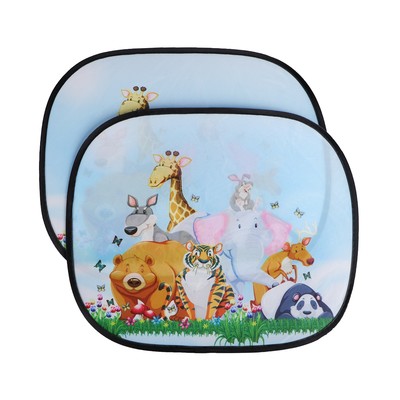 Шторки солнцезащитные для авто, Мультяшки DF3, 44×36 см, набор 2 шт.