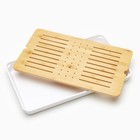 Чабань для чайной церемонии, 42.5×25.5×4 см, бамбук, белый поддон - Фото 2