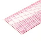 Линейка для квилтинга и пэчворка, 5 × 30,5 × 0,1 см, цвет прозрачный/розовый - Фото 2