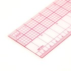 Линейка для квилтинга и пэчворка, 5 × 60 × 0,1 см, цвет прозрачный/розовый - Фото 2