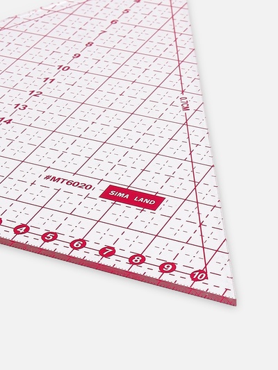 Линейка для квилтинга и пэчворка «Треугольник» 60°, 20×23×0.3 см