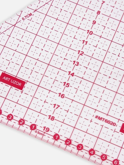 Линейка для квилтинга и пэчворка «Треугольник» 60°, 20×23×0.3 см