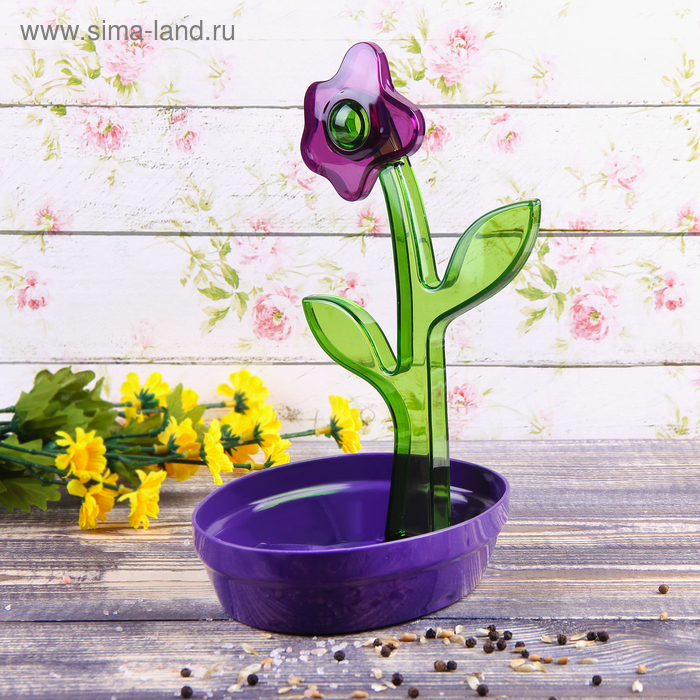 Подставка для ложки "Цветок", цвет фиолетовый - Фото 1
