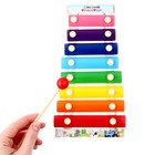 Игрушка деревянная «Металлофон» 9 × 1,5 × 18,5 см, Синий трактор - фото 22133873