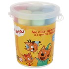 Мелки цветные асфальтовые для творчества, «Три кота» 8 шт. (4 цв.), в ведре - фото 24426555