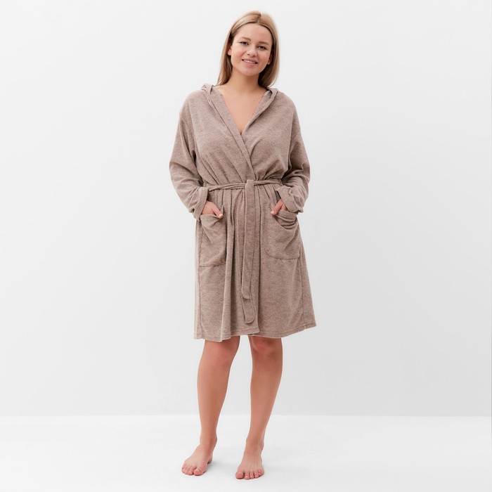 Халат женский, цвет какао с молоком, размер 54 - Фото 1
