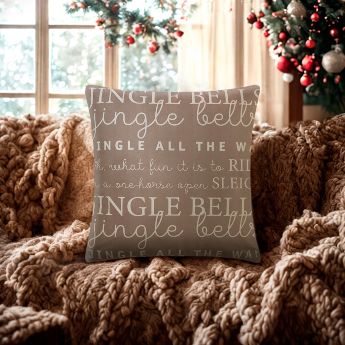 Чехол на подушку Этель Jingle bells, 40*40 см, 100 п/э, велюр - Фото 1