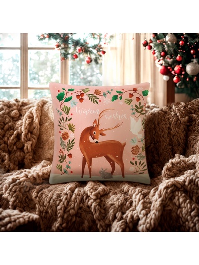 Наволочка декоративная новогодняя «Этель. Warm wishes», 40×40 см, велюр