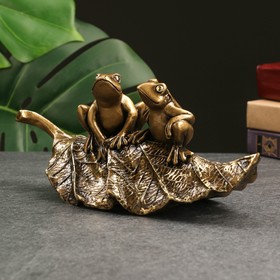 

Фигура "Лягушки на листочке" золото, 25,5x11x10см
