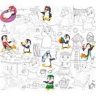 Скатерть ButtenFilm «Детская раскраска. Забавные пингвины» 110 × 120 см, белая - Фото 2