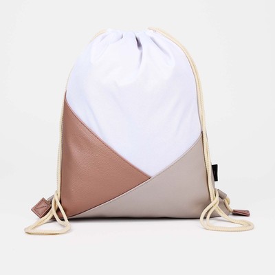 Мешок для обуви на шнурке, цвет белый/бежевый