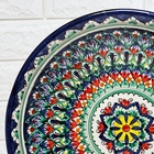 Ляган узбекский Риштанская Керамика «Узоры», d=33 см, глубокий, синий - Фото 4