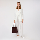 Сумка тоут L-Craft на молнии, наружный карман, цвет бордовый - фото 25323933