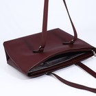 Сумка тоут L-Craft на молнии, наружный карман, цвет бордовый - фото 22135202