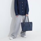 Сумка тоут L-Craft на молнии, наружный карман, цвет синий - фото 22135210