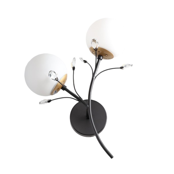 

Бра ЭкономСвет 51638/2wBK+GD WT, 2х60Вт, E27, 43х35х22 см, цвет золотой